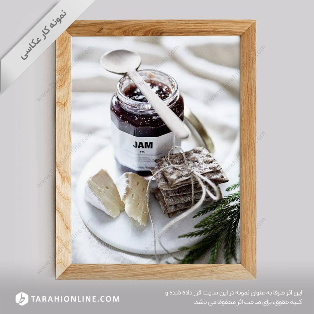 عکاسی از بسته بندی ها - شیشه ی مربای انجیر